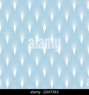 Elegante motivo art deco senza cuciture con ventilatori o foglie di palma Illustrazione Vettoriale