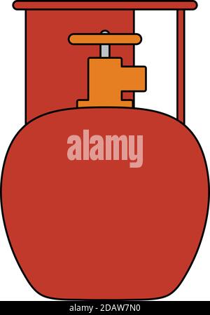 Icona del contenitore del gas da campeggio. Contorno modificabile con disegno riempimento colore. Illustrazione vettoriale. Illustrazione Vettoriale