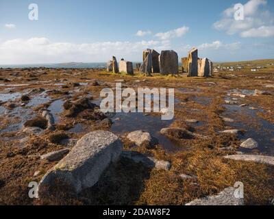 Ruota le pietre al Belmullet Deirbhiles Twist in Irlanda Foto Stock