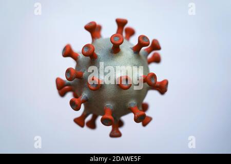 Lipsia, Germania. 14 novembre 2020. Un modello di coronavirus. Credit: Peter Endig/dpa-Zentralbild/ZB/dpa/Alamy Live News Foto Stock