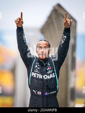 Tuzla vicino Istanbul, Turchia. 15 novembre 2020. HAMILTON Lewis (gbr), Mercedes AMG F1 GP W11 Hybrid EQ Power+, ritratto parc ferme che festeggia il titolo di campione del mondo per la settima volta durante il Gran Premio Turco di Formula 1 DHL 2020, dal 13 al 15 novembre 2020 sull'Intercity Istanbul Park, a Tuzla, vicino Istanbul, Turchia - Photo Florent Gooden / DPPI / LM Credit: Gruppo editoriale LiveMedia/Alamy Live News Foto Stock