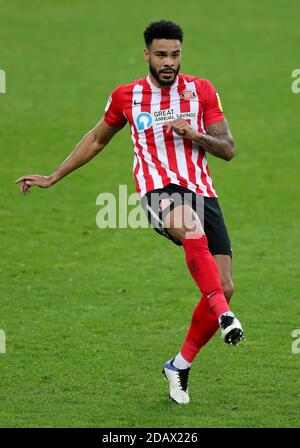 Jordan Willis di Sunderland durante la partita Sky Bet League One allo Stadium of Light di Sunderland. Foto Stock