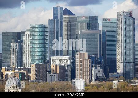 Distretto di Canary Wharf a Londra, Inghilterra, Regno Unito, Regno Unito Foto Stock