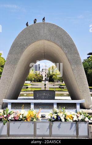 Hiroshima Peace City Monument, Giappone Foto Stock