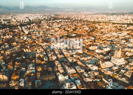 Veduta aerea dell'antica città di Nicosia, Cipro Foto Stock