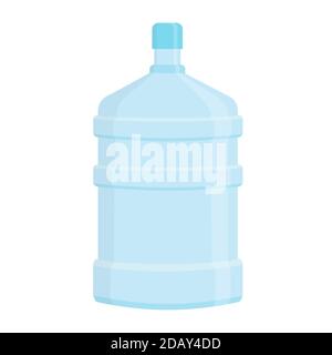 Bottiglia d'acqua da 5 galloni. Grande contenitore in plastica. Acqua potabile minerale pulita. Illazione piatta vettoriale. Illustrazione Vettoriale