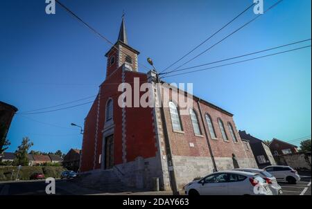 L'illustrazione raffigura la chiesa di Eglise Saint-Martin a Gerpinnes, mercoledì 20 maggio 2020. BELGA FOTO VIRGINIE LEFOUR Foto Stock