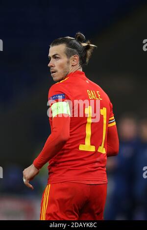 Cardiff, Regno Unito. 15 novembre 2020. Gareth Bale of Wales guarda. UEFA Nations League, gruppo H match, Galles contro Repubblica d'Irlanda allo stadio cittadino di Cardiff, Galles del Sud, domenica 15 novembre 2020. pic by Andrew Orchard/Andrew Orchard sports photography/Alamy Live News Credit: Andrew Orchard sports photography/Alamy Live News Foto Stock