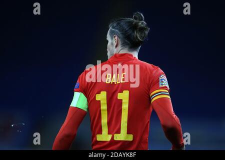 Cardiff, Regno Unito. 15 novembre 2020. Gareth Bale of Wales guarda. UEFA Nations League, gruppo H match, Galles contro Repubblica d'Irlanda allo stadio cittadino di Cardiff, Galles del Sud, domenica 15 novembre 2020. pic by Andrew Orchard/Andrew Orchard sports photography/Alamy Live News Credit: Andrew Orchard sports photography/Alamy Live News Foto Stock