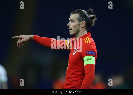 Cardiff, Regno Unito. 15 novembre 2020. Gareth Bale of Wales guarda. UEFA Nations League, gruppo H match, Galles contro Repubblica d'Irlanda allo stadio cittadino di Cardiff, Galles del Sud, domenica 15 novembre 2020. pic by Andrew Orchard/Andrew Orchard sports photography/Alamy Live News Credit: Andrew Orchard sports photography/Alamy Live News Foto Stock