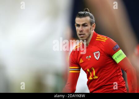 Cardiff, Regno Unito. 15 novembre 2020. Gareth Bale of Wales guarda. UEFA Nations League, gruppo H match, Galles contro Repubblica d'Irlanda allo stadio cittadino di Cardiff, Galles del Sud, domenica 15 novembre 2020. pic by Andrew Orchard/Andrew Orchard sports photography/Alamy Live News Credit: Andrew Orchard sports photography/Alamy Live News Foto Stock