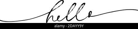 Ciao moderno pennello vettore mano disegnata calligrafia. Illustrazione Vettoriale