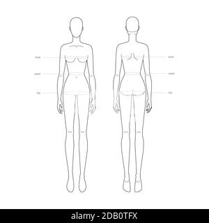 Men and women standard body parts terminology measurements Illustration for  clothes and accessories production fashion Stock Vector by ©Katya_Golovchyn  427525864