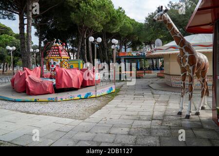 Chiusura della zona rossa a Forte dei Marmi Foto Stock