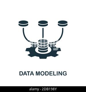 Icona Data Modeling (modellazione dati). Elemento semplice dalla raccolta di sviluppo di siti web. Icona di modellazione dei dati riempita per modelli, infografiche e altro ancora Illustrazione Vettoriale
