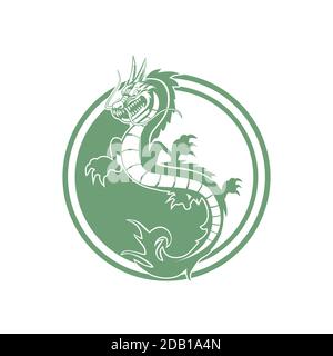 Mascot carattere cinese drago disegno illustrazione vettore formato eps , adatto per le vostre esigenze di progettazione, logo, illustrazione, animazione, ecc Illustrazione Vettoriale