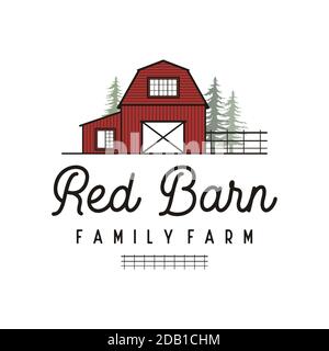 Design con logo retro Rustic Barn vintage Illustrazione Vettoriale