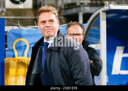 LEEUWARDEN, PAESI BASSI - 15 NOVEMBRE: OLE Tobiasen di Almere City, Henk de Jong di SC Cambuur durante la partita olandese di Keukenkampioendivie tra Cambuur e Almere City FC allo stadio Cambuur il 15 novembre 2020 a Leeuwarden, Paesi Bassi (Foto di Henk Jan Dijks/Orange Pictures) Foto Stock