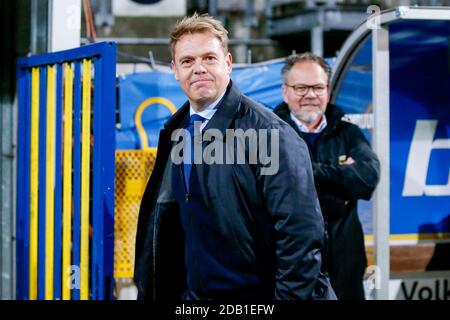 LEEUWARDEN, PAESI BASSI - 15 NOVEMBRE: OLE Tobiasen di Almere City, Henk de Jong di SC Cambuur durante la partita olandese di Keukenkampioendivie tra Cambuur e Almere City FC allo stadio Cambuur il 15 novembre 2020 a Leeuwarden, Paesi Bassi (Foto di Henk Jan Dijks/Orange Pictures) Foto Stock