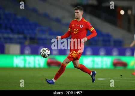 Cardiff, Regno Unito. 15 novembre 2020. Chris Mepham del Galles in azione.UEFA Nations League, group H match, Galles contro Repubblica d'Irlanda allo stadio di Cardiff, Galles del Sud, domenica 15 novembre 2020. pic by Andrew Orchard/Andrew Orchard sports photography/Alamy Live News Credit: Andrew Orchard sports photography/Alamy Live News Foto Stock