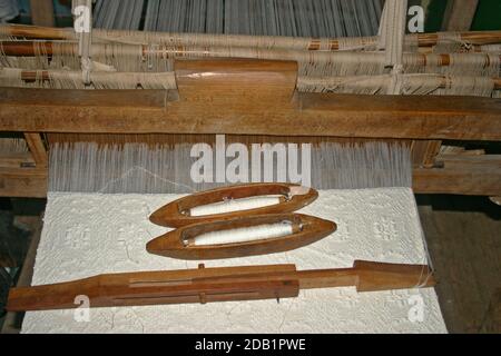 Vecchio telaio a Maramures, Romania Foto Stock