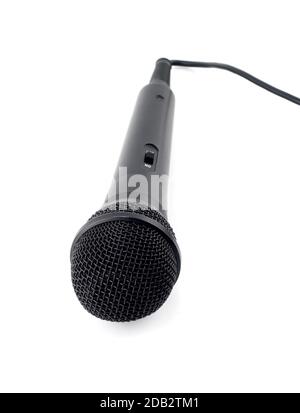 karaoke mic dinamico isolato su sfondo bianco Foto Stock