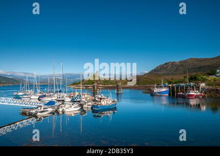 Porto di Kyleakin, Castello Moil, Isola di Skye, Scozia Foto Stock