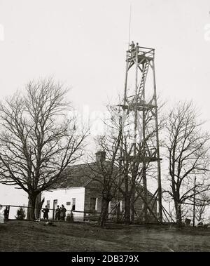 Petersburg, Va. torre di segnale al 14 ° quartier generale di New York Heavy Artillery. Foto Stock