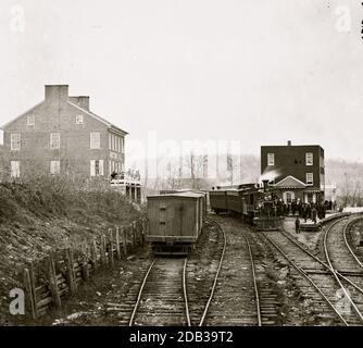 Hanover Junction, Pa. Treno passeggeri al deposito. Foto Stock