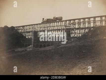 Ponte ferroviario militare attraverso Potomac Creek, sulla Fredericksburg Railroad. Foto Stock