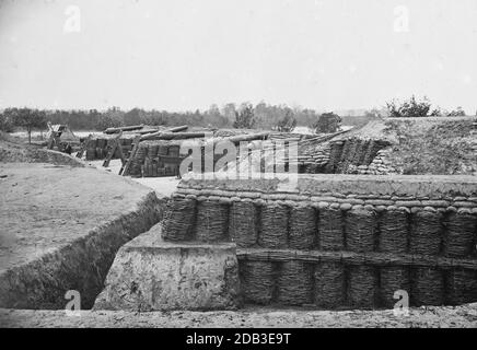 Atlanta, Gen. William T. Sherman a cavallo al Forte federale No. 7]. Foto Stock