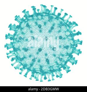 Virus concettuale illustrativo. Immagine di un virus, patogeno con una forma virale generica. Figura 3D. Foto Stock