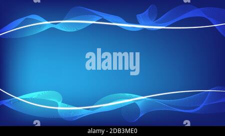 Illustrazione vettoriale astratta della forma d'onda blu e del layout della luce Illustrazione Vettoriale