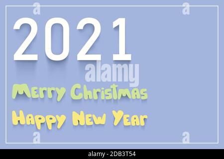 2021 banner per le vacanze invernali design minimalista e moderno Illustrazione Vettoriale