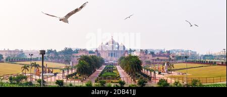 Akshardham in India, famoso tempio indù di Dehli. Foto Stock