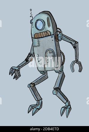 Robot illustrazione di carattere Foto Stock