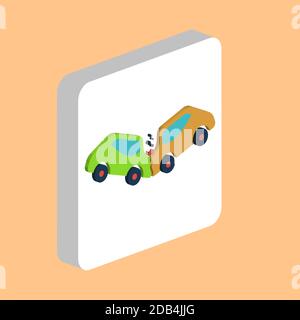 Icona del vettore semplice in caso di arresto anomalo. Modello di disegno simbolo illustrazione per elemento dell'interfaccia utente Web mobile. Pittogramma isometrico a colori perfetto sul quadrato bianco 3d. Crash i Illustrazione Vettoriale