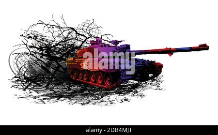Esercito militare guerra carro armato background Illustrazione Vettoriale