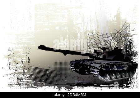 Esercito militare guerra carro armato background Illustrazione Vettoriale