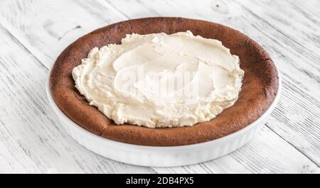 Torta al cioccolato con crema di mascarpone Foto Stock