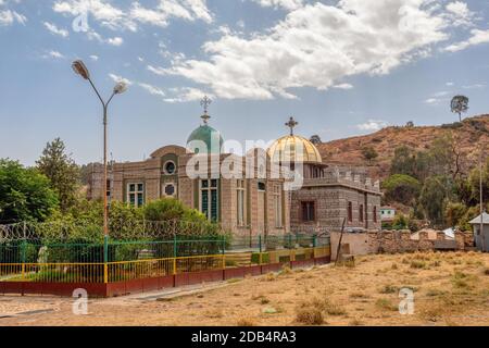 Chiesa di Santa Maria di Sion, cappella dove si presume l'Arca dell'Alleanza è conservata. Etiopia. Bibbia, punto di riferimento. Patrimonio mondiale dell'UNESCO Foto Stock