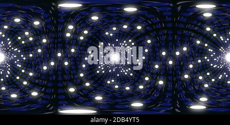 3d'illustrazione, rendering 3d, vr 360 panorama immagini astratte di sfondo sferico, il percorso di luce blu in plastica sferica alterare in background Foto Stock