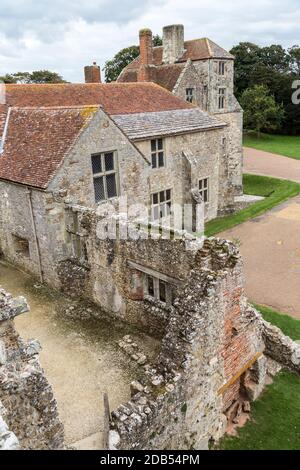 Il castello di Carisbrooke, Isle of Wight, England, Regno Unito Foto Stock