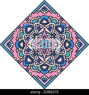 Icona del mandala islamico, disegnata a mano e con contorni Illustrazione Vettoriale