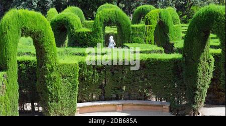 Parco Labirinto e scultura a Barcellona, Spagna, Catalogna Foto Stock