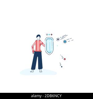 Donna con scudo Illustrazione Vettoriale