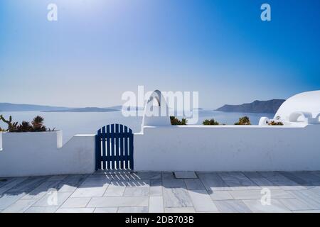 Bellissimi dettagli dell'isola di Santorini, Grecia Foto Stock