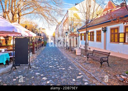 Belgrado. Skadarlija famose strade ciottolate nella storica Beograd, capitale della Serbia Foto Stock