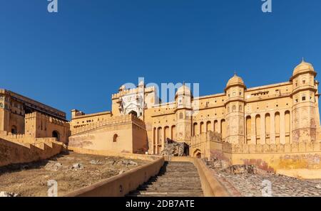 Amber Fort nel distretto di Amer di Jaipur, India. Foto Stock