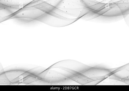 Onde e linee grigie uniformi Abstract Smooth background Vector. Illustrazione Vettoriale